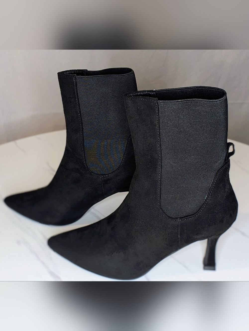 NIB Chase & Chloe Black Ankle Boots Size 8 | Pointed Toe Kitten Heel Booties